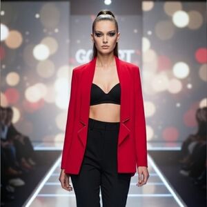 Red Women's Blazer Jacket Ladybug, Toi Et Moi S Or M